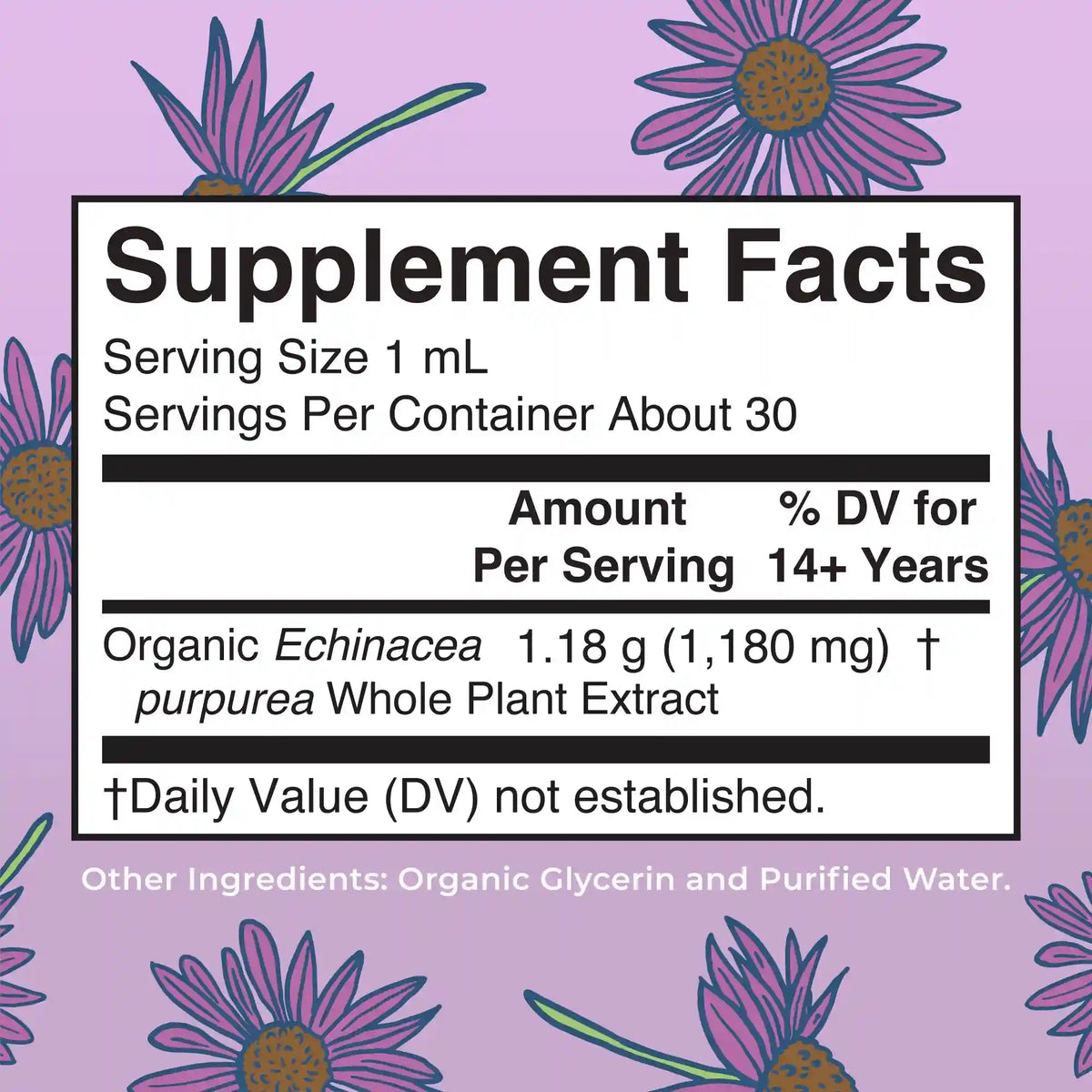 Organic Echinacea Purpurea Herbal Liquid Drops